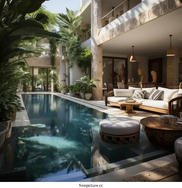 Modern Tropical Villa with Pool and Lush Garden