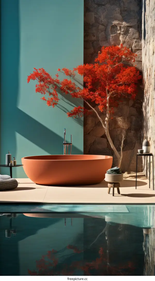 Freestanding bathtub made of Cristalplant biobased material