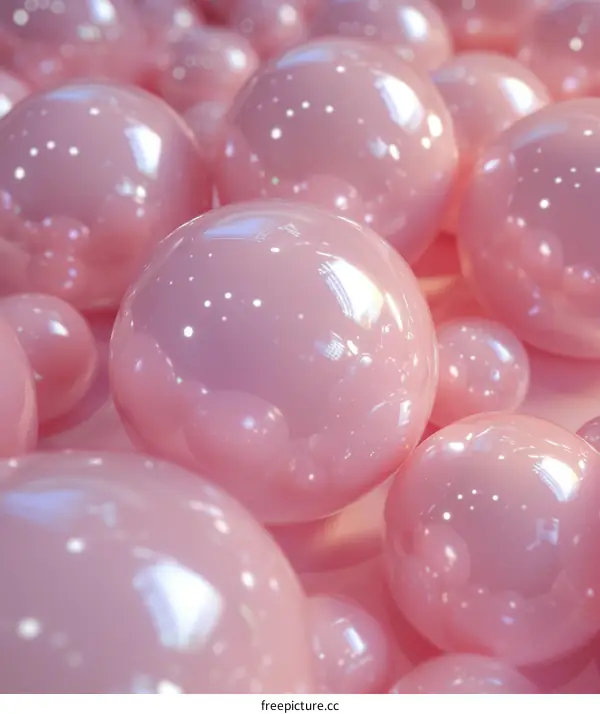 Pink Glassy Spheres