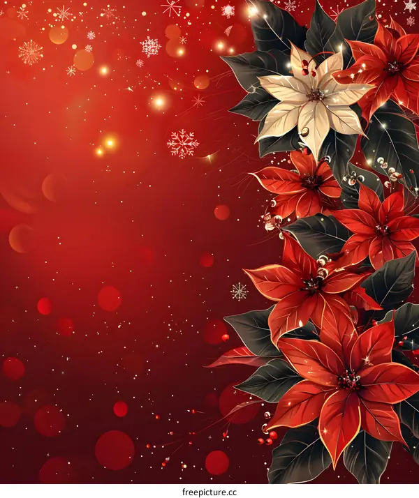 Christmas poinsettia flowers