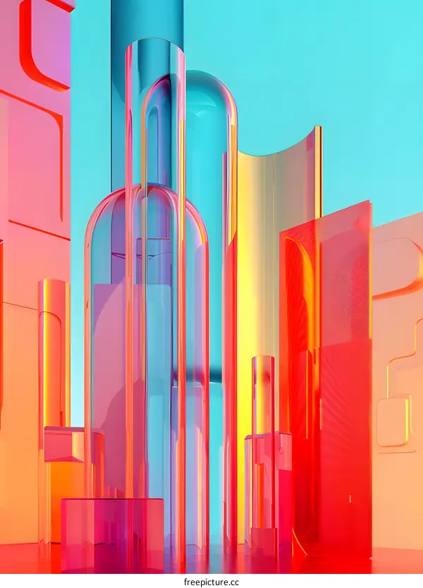 Abstract Colorful Geometric Shapes Background