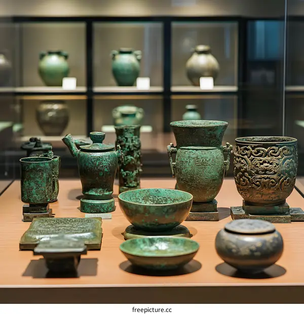 Ancient Chinese Bronze Ware Displayed In Museum
