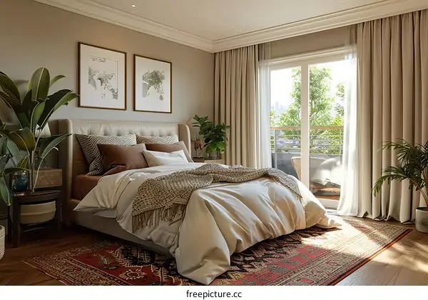 Modern Bedroom Interior Design Illustration