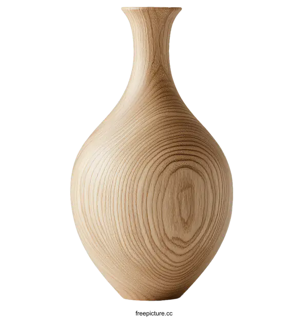 [Transparent Background PNG]Wooden Decorative Vase Elegant Design