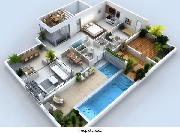 Modern house with swimming pool