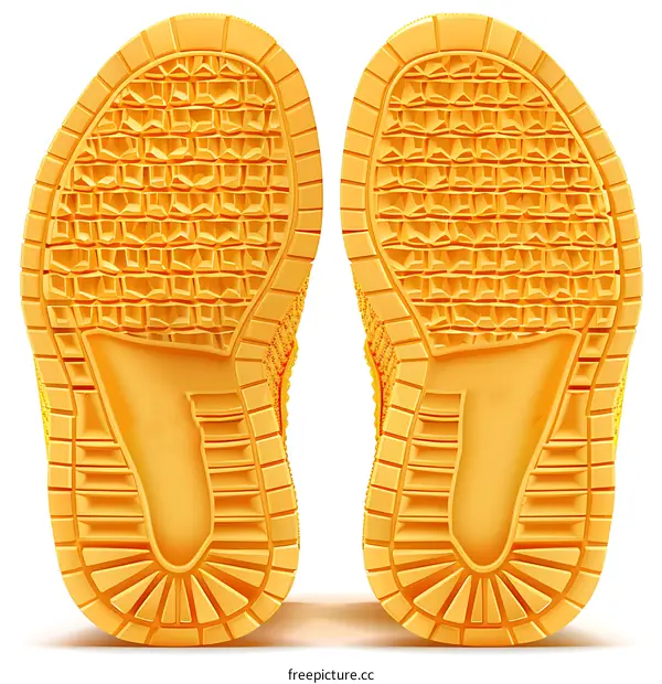 Pair of Yellow Sneakers Soles