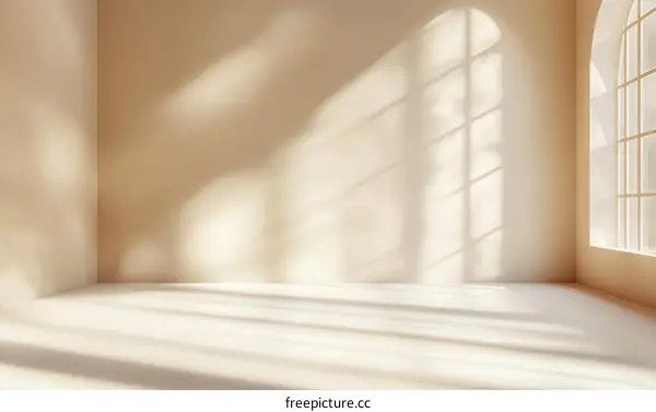 Empty Beige Interior Design Illustration with Sunlight