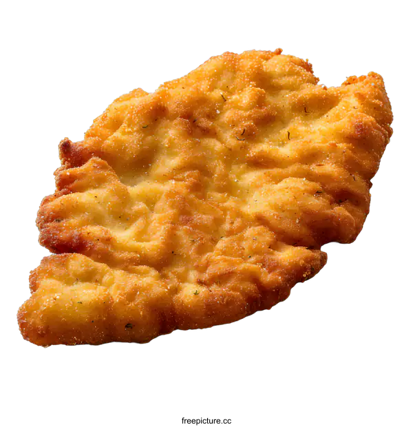[Transparent Background PNG]Crispy Fried Chicken Schnitzel on White