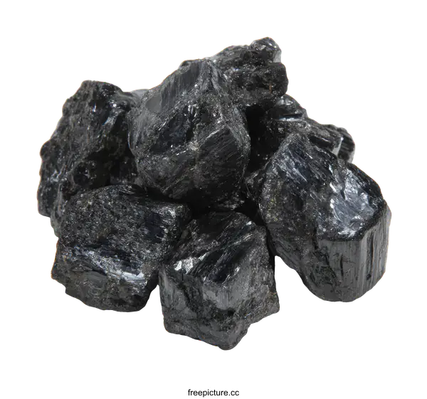 [Transparent Background PNG]Pile of Black Tourmaline Crystals