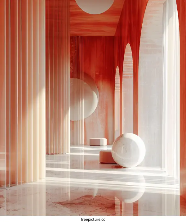 Modern Interior Design with Coral Accents