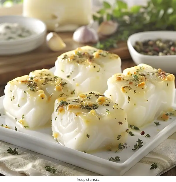 Codfish with garlic and parsley