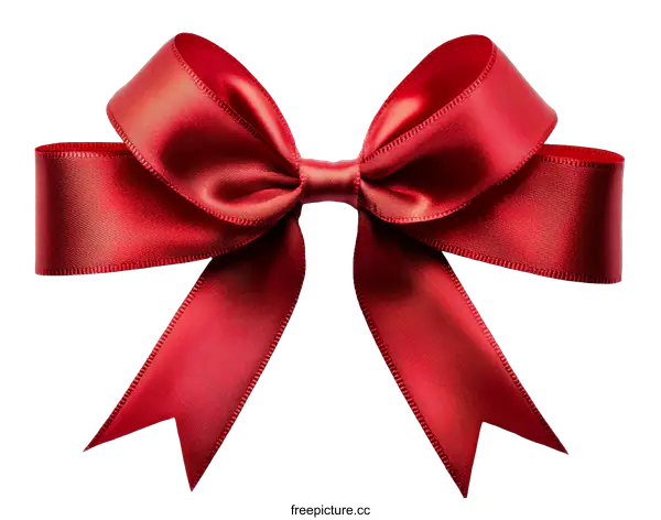 [Transparent Background PNG]Close-up Red Ribbon Bow on White Background