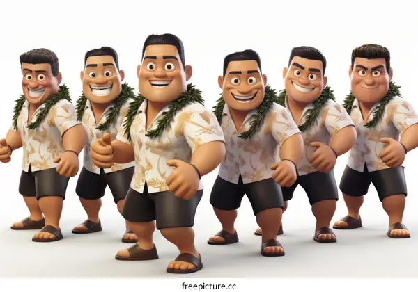Polynesian People in Traditional Attire