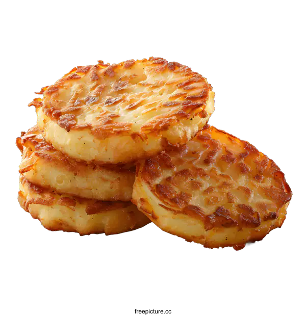 [Transparent Background PNG]A stack of hash browns