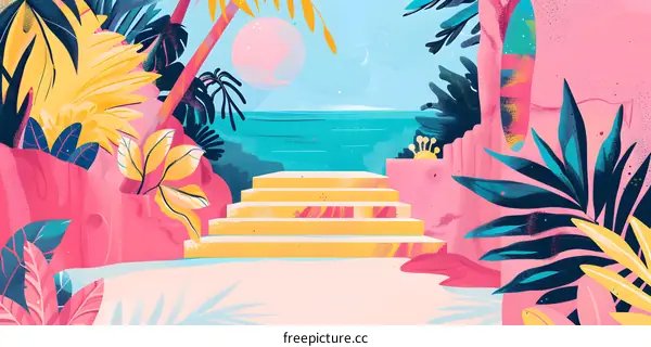 Tropical Paradise Steps to the Ocean
