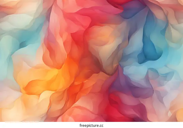 Colorful abstract painting with a smooth and wavy pattern