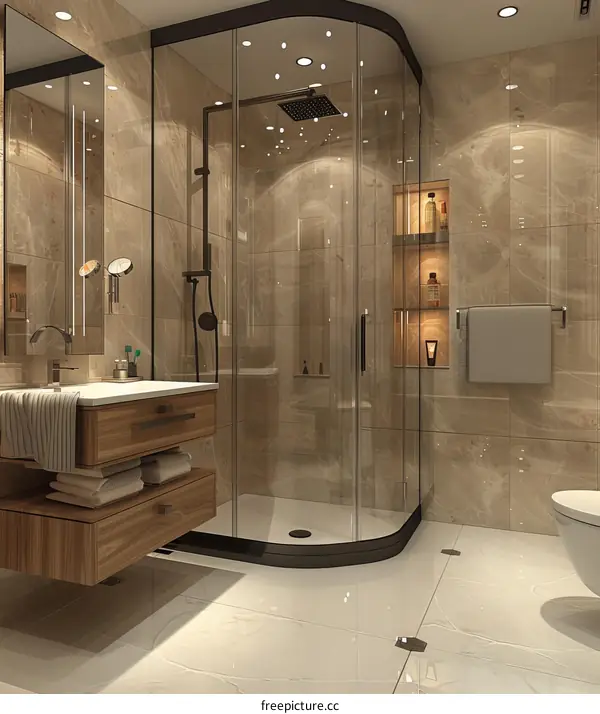 Modern Corner Shower Room Design