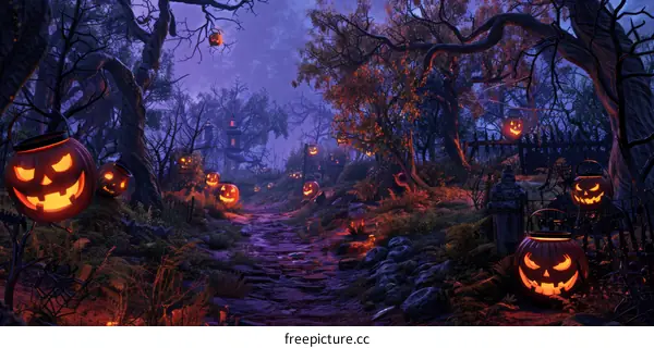 Spooky Halloween Forest Path