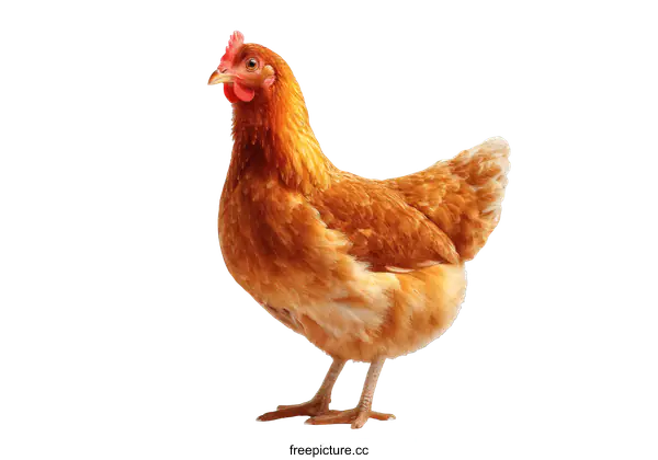 [Transparent Background PNG]Brown Hen Portrait Against White Background