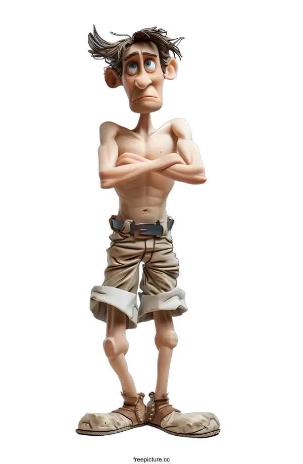 [Transparent Background PNG]Cartoon Character Standing with Arms Crossed