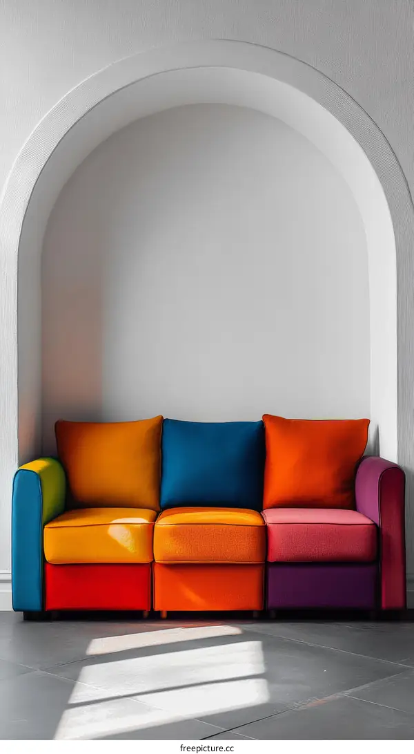 Colorful Sectional Sofa in Modern Interior