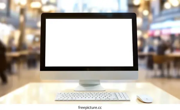 Computer Monitor in Busy Cafe Environment