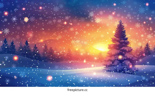 Winter Wonderland at Sunset