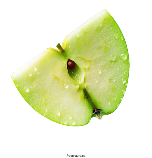 [Transparent Background PNG]Close up of a Green Apple Slice