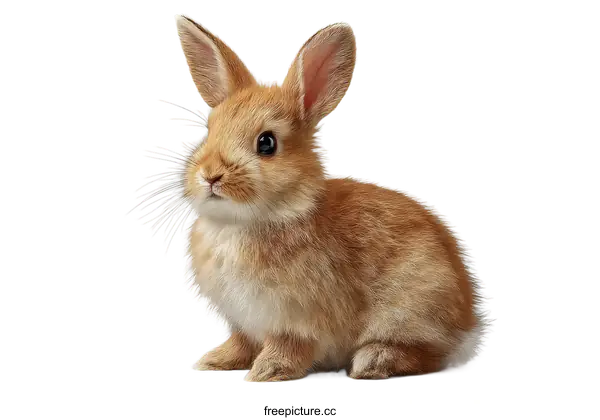 [Transparent Background PNG]Adorable Baby Bunny on White Background
