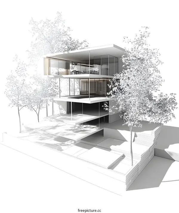Modern House Architectural Design Sketch