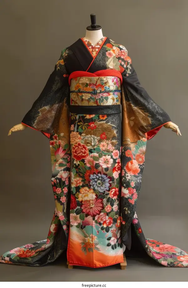 A Japanese Woman in Traditional Kimono