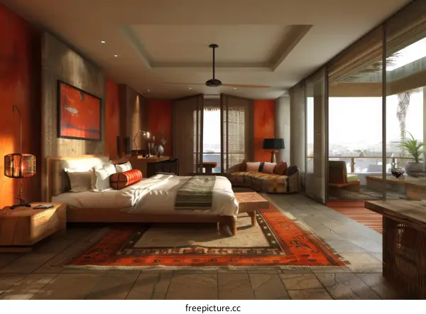 Modern Bedroom Interior Design with Rustic Elements