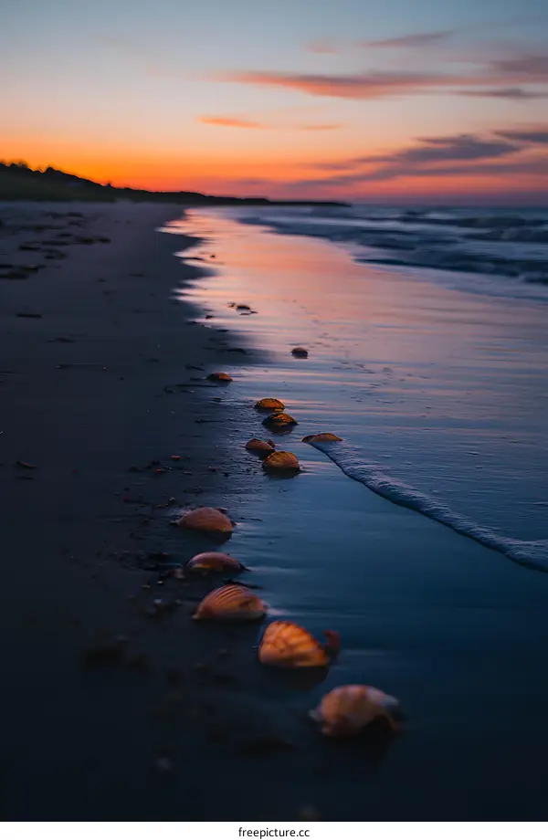 Sunset Beach with Seashells