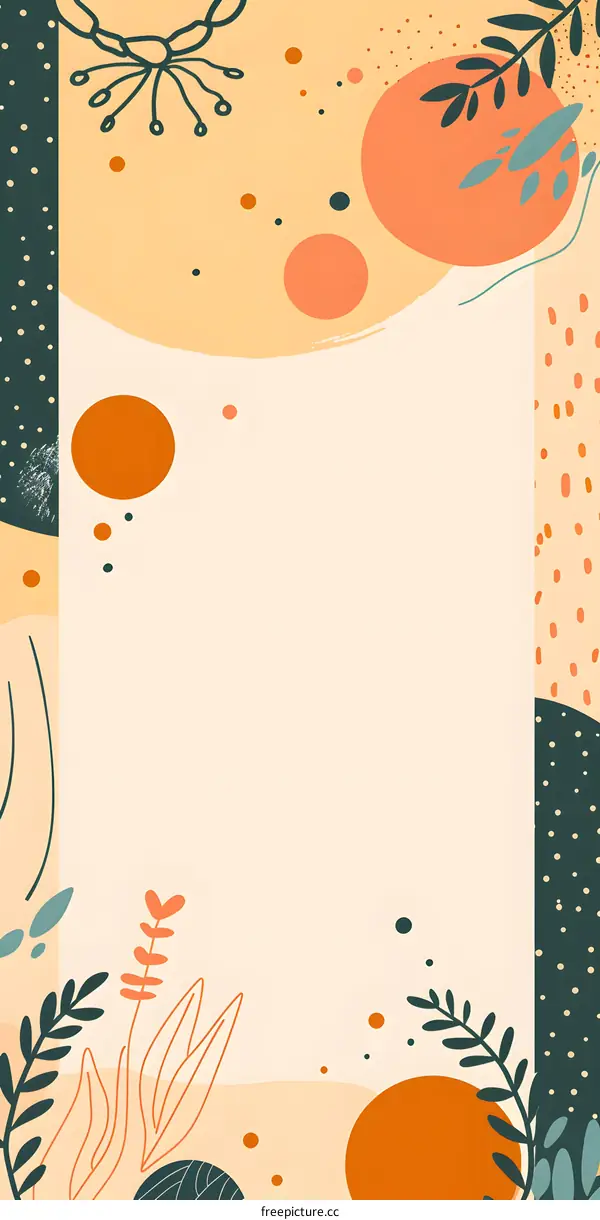 Abstract Minimalist Illustration With Orange and Green Colors