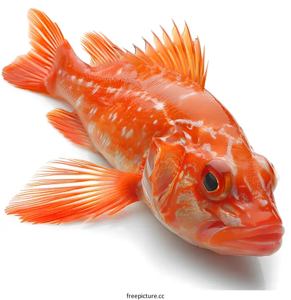 Red fish on white background