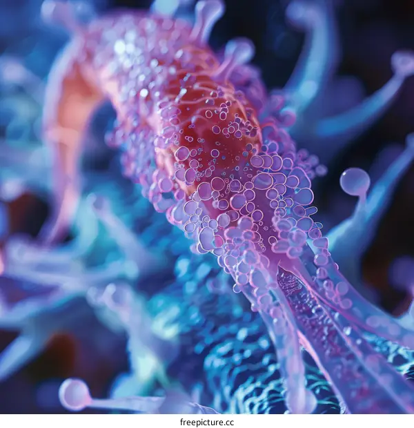 Close-Up of Sea Anemone: Abstract Fluorescence