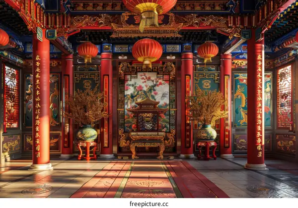 Traditional Chinese Architecture: Palace Hall Interior