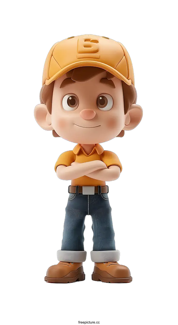 [Transparent Background PNG]3D rendering of a construction worker