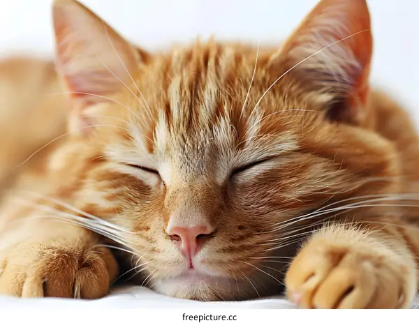 Sleeping ginger cat