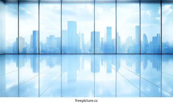 Modern Empty Office Space with City View