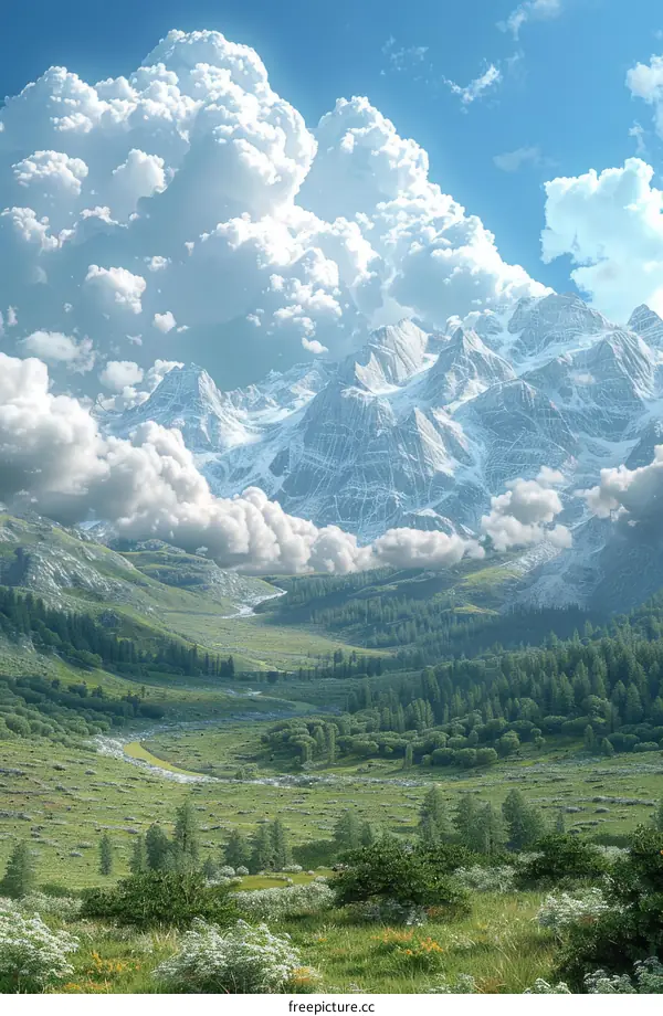 Mountain Scenery Under Azure Sky