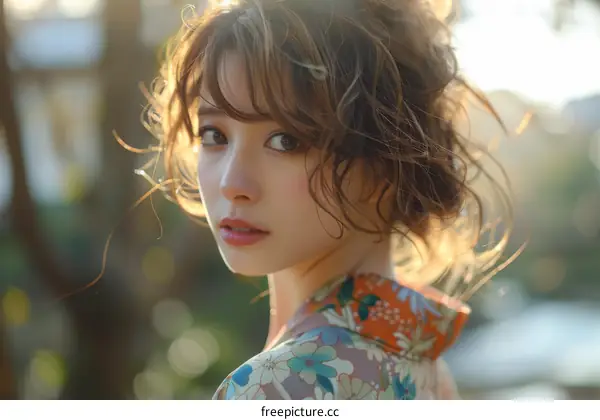 Beautiful Asian Woman in Traditional Outfit