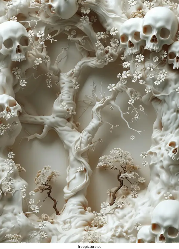 Memento Mori: Skull with Blossoms