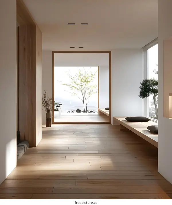 Minimalist Interior Design With Wooden Floors and Natural Light