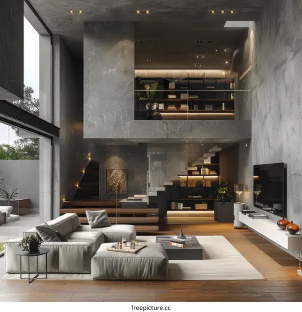 Modern Living Room with Natural Elements