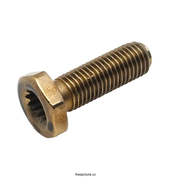 [Transparent Background PNG]Single Brass Screw on transparent background