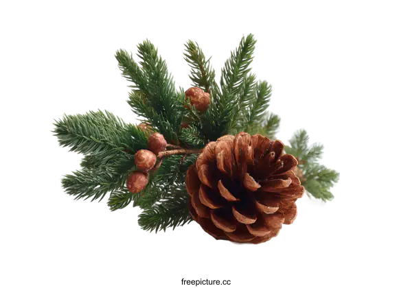 [Transparent Background PNG]Christmas Pine Cone and Branch Arrangement