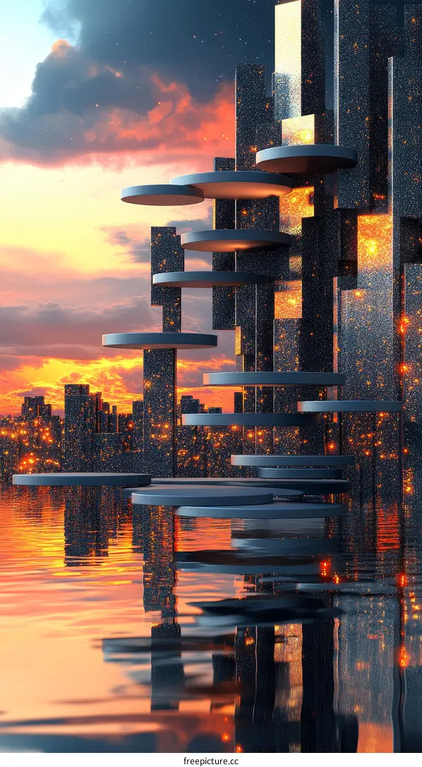 Futuristic Cityscape Abstract Architectural Design