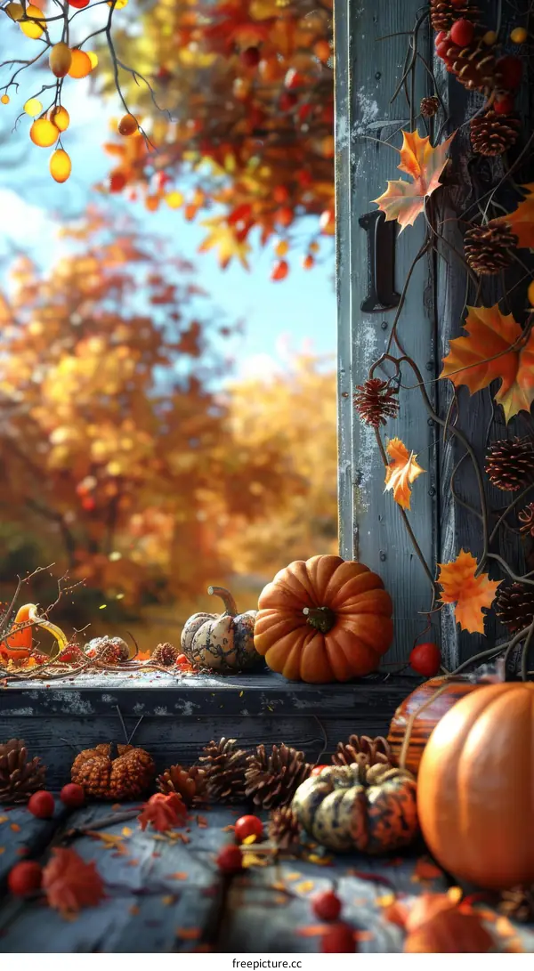 Autumn Window Sill Display