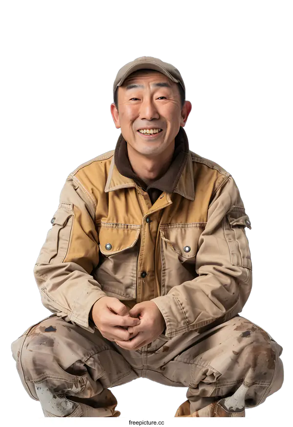 [Transparent Background PNG]portrait of a man in work clothes